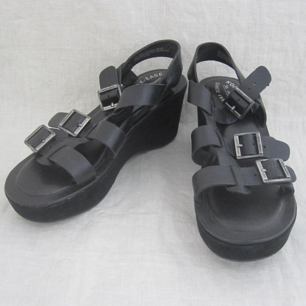 SOLD ON E BAY Kork Ease black wedges size 9